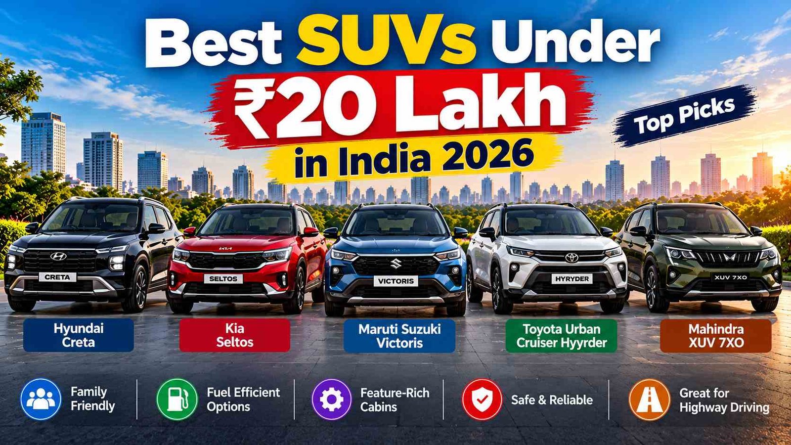 Best SUVs Under ₹20 Lakh in India 2026