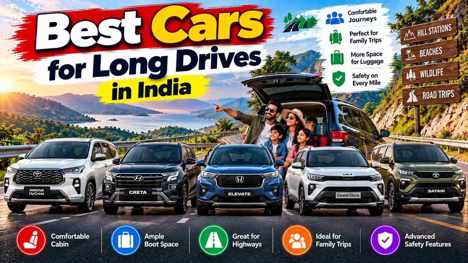 Best Cars for Long Drives in India: Top Comfortable Picks